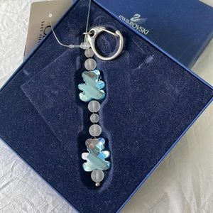 SWAROVSKI TEDDY BEAR AQUA KEYRING